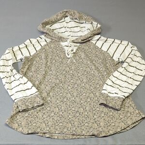 7th Ray Brown and Cream Patterned Hoodie